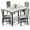 Dot-Beige+Gray, variant on MOOSENG Small Dining Table Set for 4, 5 Pieces Dining Room Sets with Faux Marble Table & Velvet Chairs, Modern Kitchen Table Set with Chair for 4