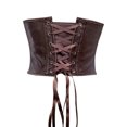 thumbnail image 6 of Feancey Bustier Corset Tops for Women Lace Up Back Bustiers Strapless Vintage Waist Cincher Overbust Corsets Halloween Costume for Party Brown L, 6 of 6