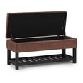 thumbnail image 2 of Lomond 43" W  Storage Ottoman Bench in Distressed Saddle Brown Faux Leather, 2 of 12