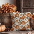 thumbnail image 5 of Orange Pumpkin Fall Throw Pillow Covers 18x18 Inch Set of 2 Pink Floral Outdoor Country Farmhouse Cottagecore Autumn Decorations Decorative Throw Pillows Cases for Home Room Couch Decor, 5 of 6