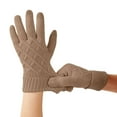 thumbnail image 5 of ZQUUVOU Women's Winter Gloves Touchscreen Thermal Gloves Warm Knit Fleece Lined Texting Gloves for Cold Weather Khaki B, 5 of 5