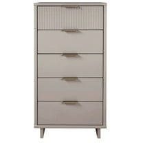 Manhattan Comfort Granville Tall & Narrow Engineered Wood Dresser in Light Gray