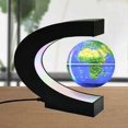 thumbnail image 2 of Globo flotante con luz LED, mapa del mundo giratorio de levitación magnética de 3 pulgadas con base de lámpara multicolor, bola de luz antigravedad creativa en forma de C para regalo de, 2 of 5