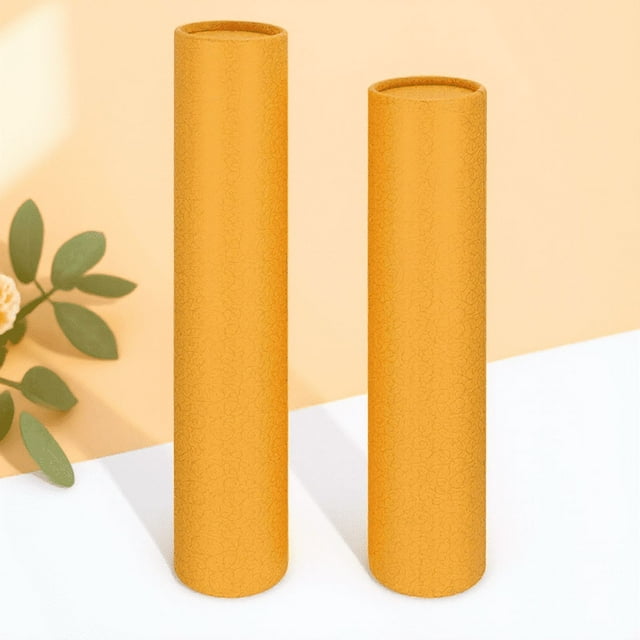 UPOUART Tubes de Rangement en Carton 1Pcs pour Rouleaux de Papier Cartes et Uvres d'Art Orange et Jaune