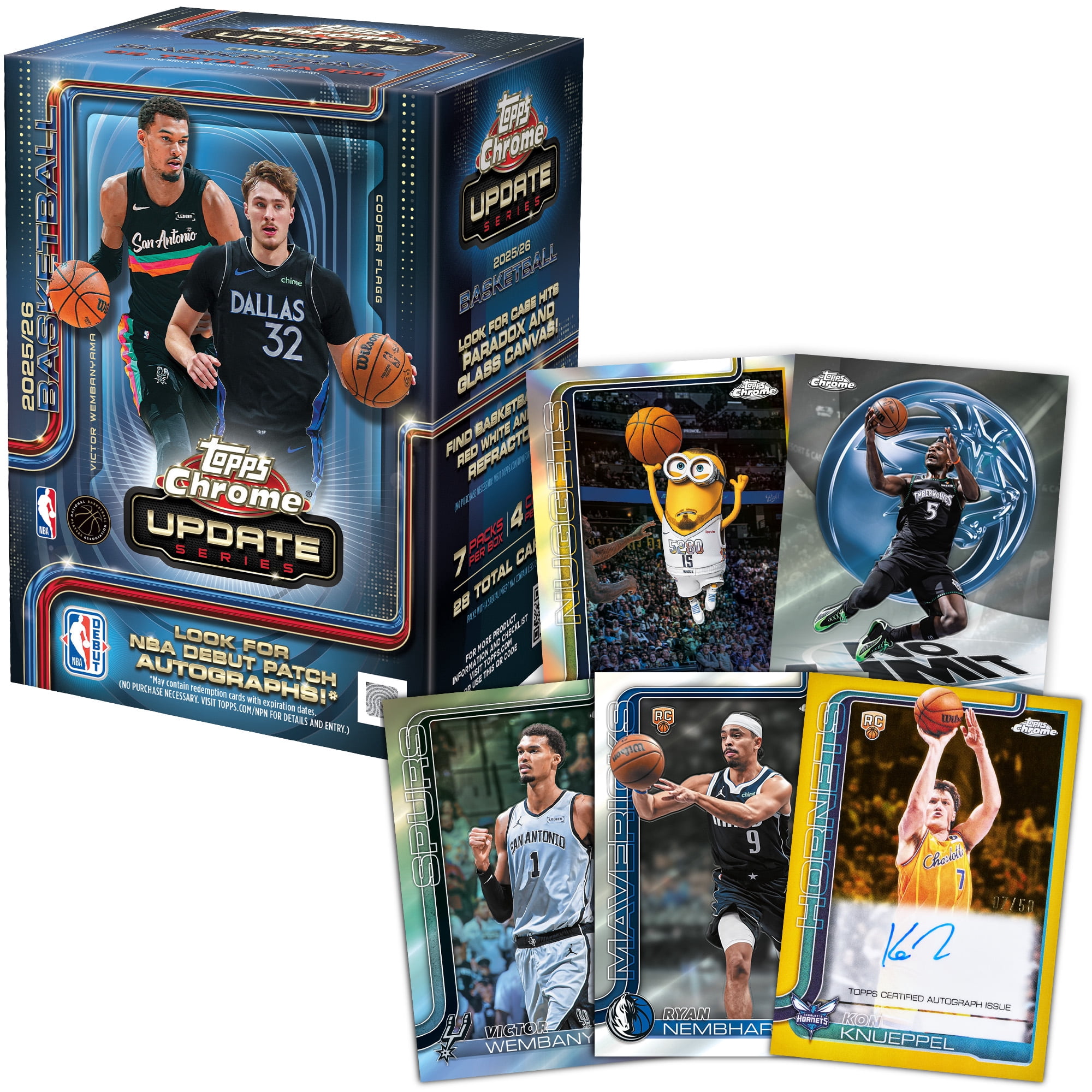 2025 2026 Topps NBA Chrome Update Series Basketball Trading Card Blaster Box