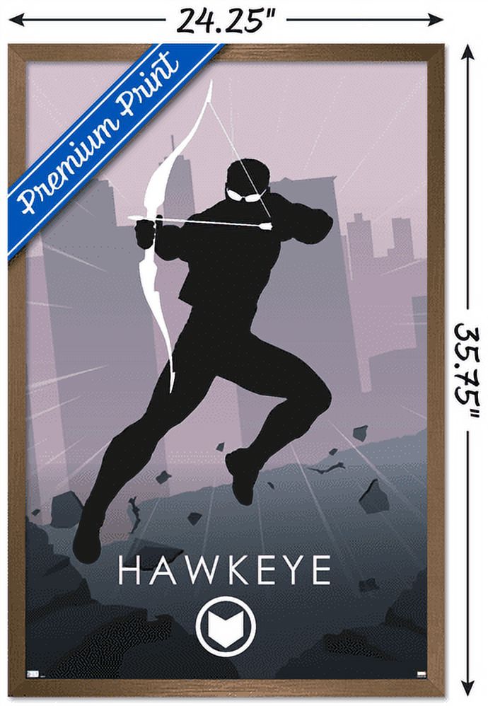 Marvel Comics - Hawkeye - Minimalist Wall Poster, 22.375" x 34", Framed