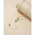 thumbnail image 4 of Women's 18K Gold Plated Layered Y Necklace with Sea Foam Teardrop Pendant, 4 of 6