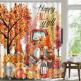 thumbnail image 3 of Fall Gnome Shower Curtain Happy Fall Y''all Red Truck Maple Tree Leaves Pumpkins Shower Curtain for Bathroom Autumn Thanksgiving Harvest Fruits Home Bathtub Decor Waterproof Fabric 72x72 Inch, 3 of 6