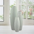 thumbnail image 5 of Stonebriar Vintage Textured Pale Ocean Blue Tall Wooden Vase, Small, 5 of 6