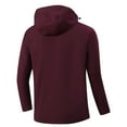 thumbnail image 3 of ZCFZJW Mens Lightweight Hooded Waterproof Rain Jacket Breathable Long Sleeve Full Zip up Raincoat Shell for Outdoor Mountain Hiking Wine XXXXL, 3 of 6