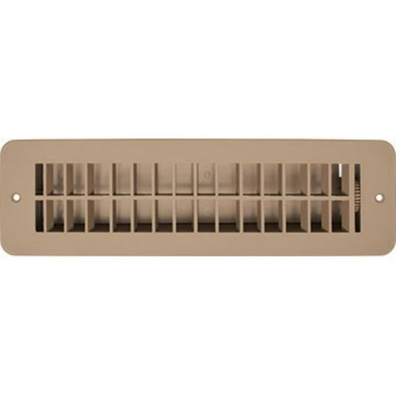 RV Designer H861, Plastic Floor Register with Damper, 10 inch x 2-1/4 inch, Tan, Interior Hardware