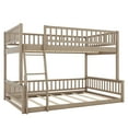 thumbnail image 6 of Harper & Bright Designs Full XL Over Queen Bunk Bed, Detachable Bunk Beds, Wood Bunk Bed Frame with Ladder and Guardrails, Walnut, 6 of 13