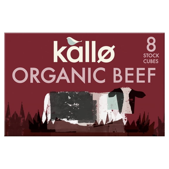 Kallo Organic Beef Stock Cubes 8 Pack 88g, Imported from Britain
