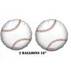 2 Set of 2 18in Baseball Balloons and 2 Set of 8 Creative Converting Baseball Paper Plates bundled by Maven Gifts