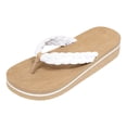 thumbnail image 5 of Rokment Beach Platform Flip Flops for Women 2026 Bohemian Woven Memory Foam Cushion Chunky Flat Dress Slip on Sandals Yoga Mat Comfortable Walking Thongs Slides Slippers White Size 6, 5 of 6