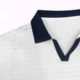 thumbnail image 5 of OIOLOYJM Men's Casual Short Sleeve Cable Knit Texture Polo Shirts Cotton Stretch V Neck Johnny Collared Tee Summer Vacation Travel Beach Lounge Golf Shirts White XL, 5 of 5