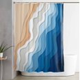 thumbnail image 2 of Shower Curtains for Bathroom-66"x72",Abstract Geometric Modern Art Waterproof Bath Curtain Grommet Shower Curtain Set with Hooks,Ocean Colorful Gradient Water Wave Washable Bath Accessories, 2 of 7