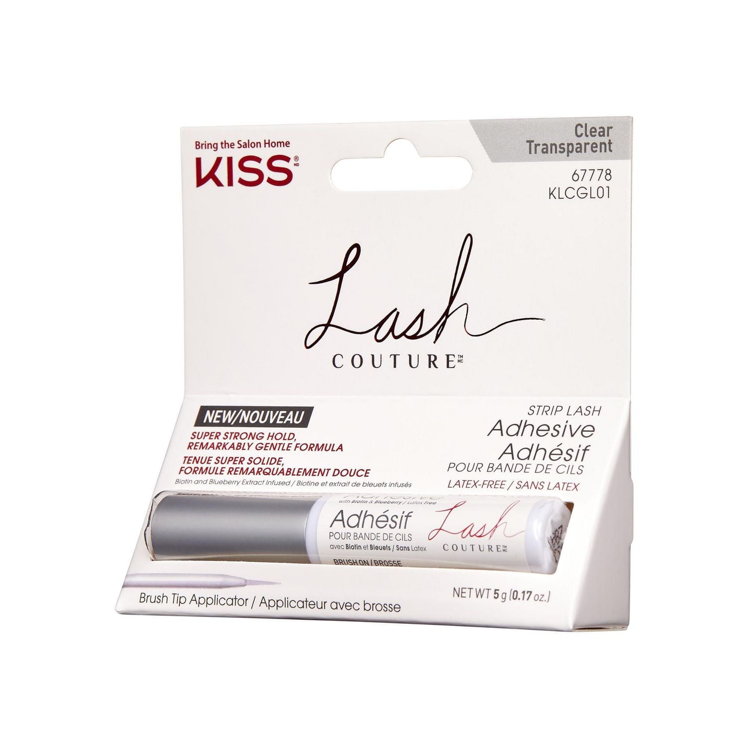 KISS - Lash Couture Colle à faux cils sur bande - Transparente - (0,17 oz) Tenue super forte.