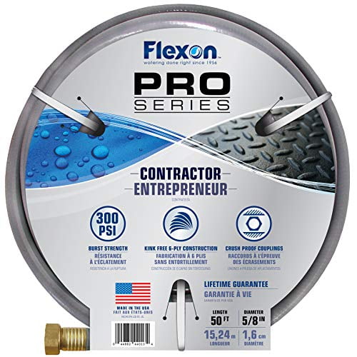 Flexon Contractor Grade 0.625” x 60’ Heavy-Duty Garden Hose