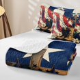 thumbnail image 4 of Manfei Grunge American Flag Twin Quilt Set,Soldier Boots Hat Twin Coverlet Set,Red White Navy,2-Piece, 4 of 7