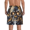 thumbnail image 3 of KLL Fiery Skull Trio Men's Casual Summer Beach Shorts Hawaiian Shorts with Pockets-3X-Large, 3 of 5