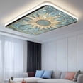 thumbnail image 2 of Blue Golden Sun Magnetic Fluorescent Light Covers for Ceiling Lights 2 x 4 Feet, Vintage Abstract Art Retro Office Classroom Kitchen Drop Ceiling Light Covers Lighting Filters Shade Panel 1 Pack, 2 of 9