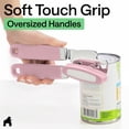 thumbnail image 6 of (2 pack) GORILLA GRIP Stainless Steel Manual Can Opener, Soft Touch Handle, Built-In Bottle Opener, Pink, 6 of 11