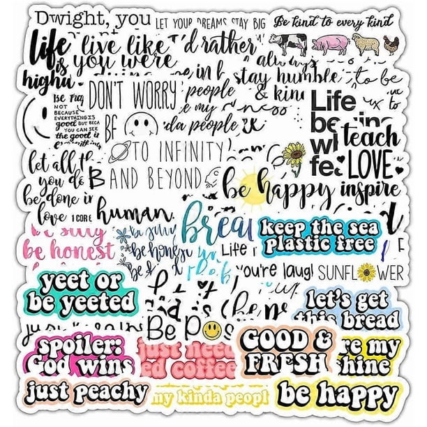 50 PCS Inspirational Quotes Stickers,Waterproof Laser Stickers, Car Stickers 50 pcs, Laptop Stickers,Motorcycle Bicycle Luggage Decal Graffiti Patches