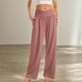 thumbnail image 5 of TARSE Women's Wide Leg Casual Loose Pants Yoga Sweatpants Crossover High Lounge Pajama Flowy Pants with Pockets, 5 of 20
