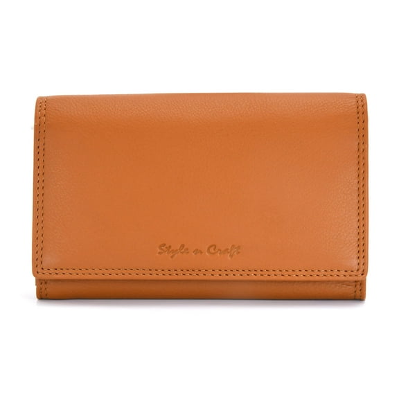 300953-CG Ladies Clutch Wallet in Tan Color Leather | Style n Craft