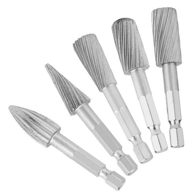 High Speed SteelBurrs for Aluminum and Iron Hardware, 5pcs Hex Shank BurrFiles Tools