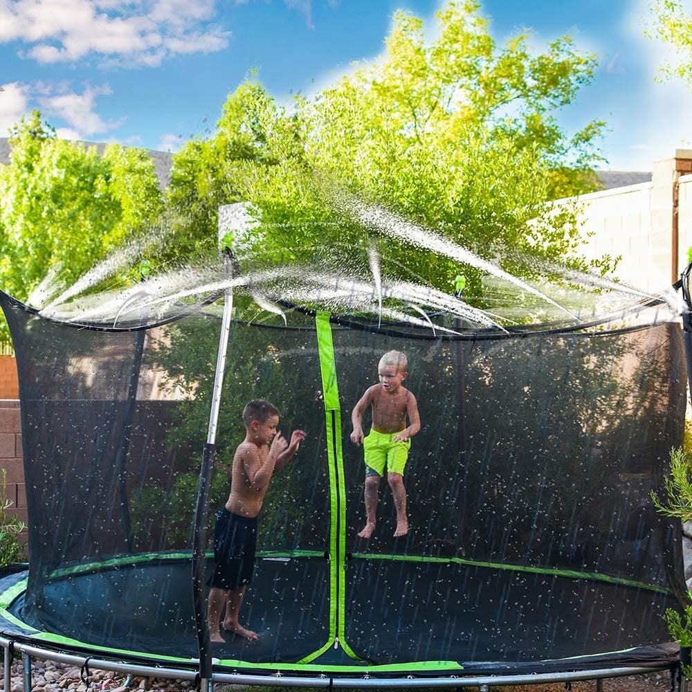 Blue JUOIFIP Trampoline Sprinkler 12M Outdoor Water Sprinkler for Kids 2 in 1 Design Fun Summer Water Game Yard Accessories