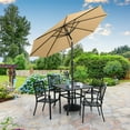 thumbnail image 2 of MF Studio 9ft Patio Umbrella with 8 Sturdy Ribs with Push Button Tilt/Crank Outdoor Market Table Umbrellas Beige, 2 of 12