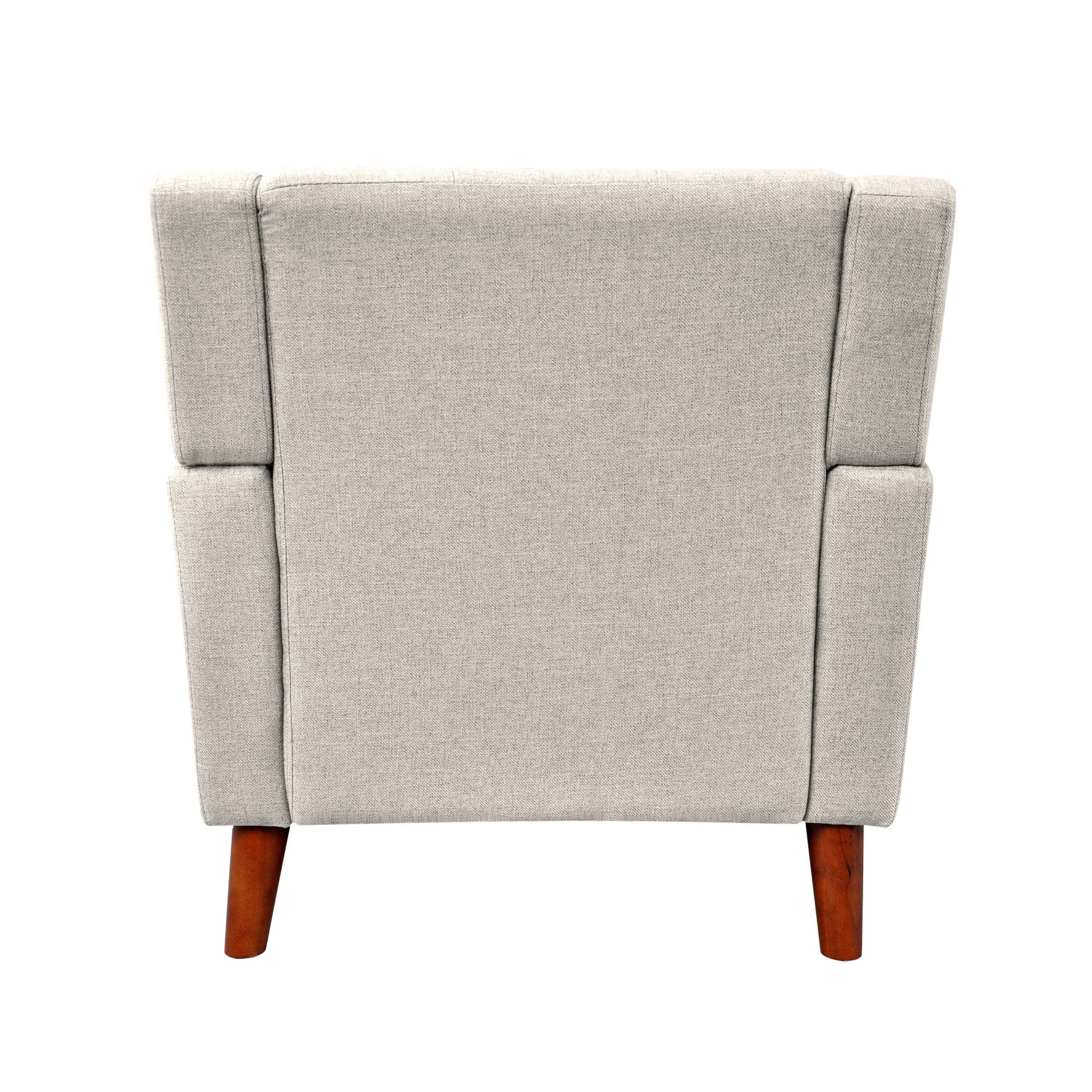 Christopher Knight Home Mid-Century Modern Armchair, Tufted Fabric Upholstery & Rubberwood Legs, Beige, Set of 2