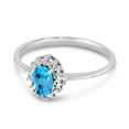 thumbnail image 3 of 10k White Gold Oval Blue Topaz And Diamond Ring, 3 of 6