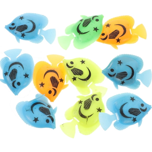 Assorted Color Plastic Fish for Fish Tank Decoration Vivid and Realistic Aquarium Ornament 10pcs
