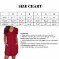 thumbnail image 3 of Liher Sundress for Women Pocket Summer Beach Dress Wine Red Short Sleeve V Neck Mini Pregnancy Dress Clothes Size XXL, 3 of 6