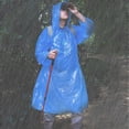 thumbnail image 2 of ASR Outdoor Emergency Poncho Blue Polyethylene Rain Gear Camping One Size, 2 of 5