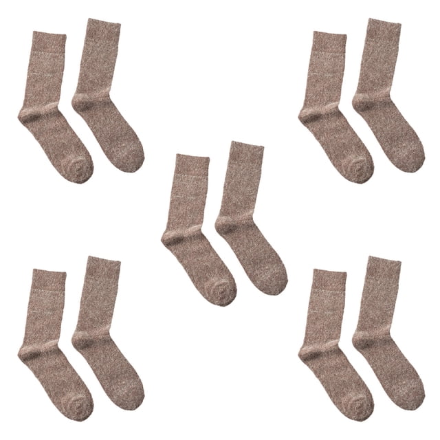 5 pares de calcetines de lana para hombre, calcetines gruesos y cálidos, calcetines de lana suave para senderismo, calcetines casuales para hombre