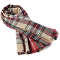 thumbnail image 5 of Bufanda de otoño e invierno para mujer, bufanda clásica a cuadros con borla, manta gruesa cálida y suave, chal envuelto, 5 of 5