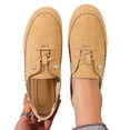 thumbnail image 4 of Women’s Leather Oxford Shoes Trendy Casual Loafers with Arch Support – Lightweight Non-Slip Casual Work Shoes Yellow 9.5(43), 4 of 9