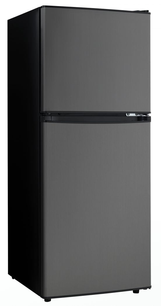 3.2 Cu Ft Mini Fridge Freezer Cooler 2-Door Compact Refrigerator Stainless Steel 