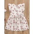 thumbnail image 3 of Seyurigaoka Christmas Sister Baby Girls Matching Outfit, Santa Dots Dress/Romper with Snaps, 3 of 8