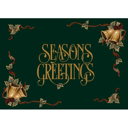 Milliken Almond Sonata - Milliken Seasonal Inspirations Area Rugs - Novelty 00450 Wintergreen Seasons Greetings Bells Holly Ribbons Rug