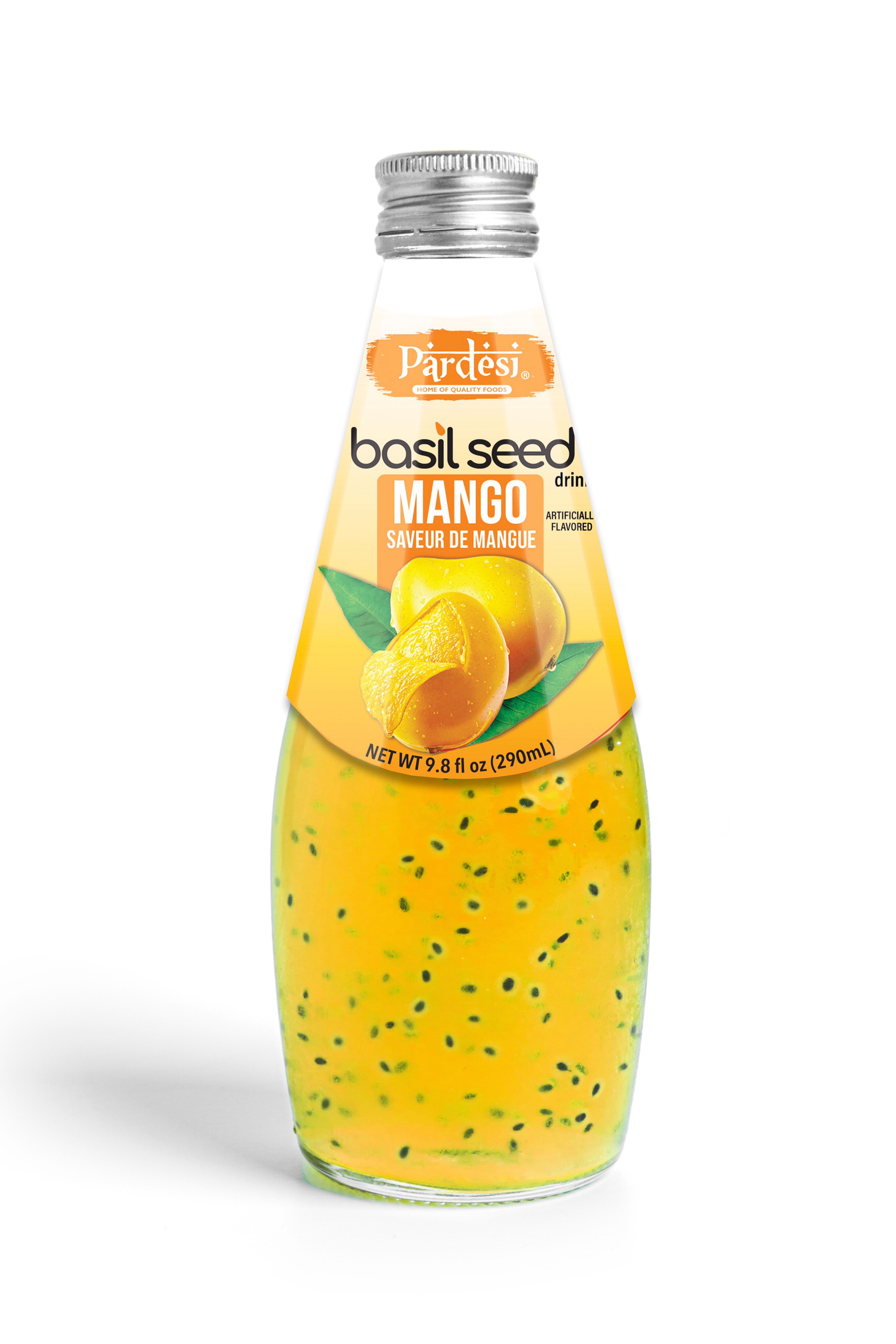 PARDESI Basil Seeds Juice Drink 9.8 FL OZ (290mL) Mango