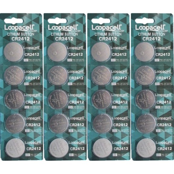 Loopacell CR2412 CR 2412 Lithium 3V 20 Batteries
