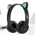 thumbnail image 2 of Typpkmm Cute Ear Bluetooth Headphones with LED Light Flash Stereo Foldable, 2 of 7