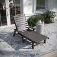 thumbnail image 3 of Merrick Lane Gaylord Set of 2 Adjustable Adirondack Loungers with Cup Holders- All-Weather Indoor/Outdoor HDPE Lounge Chairs in Gray, 3 of 12