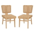 thumbnail image 6 of SAFAVIEH Couture Susanne Natural Woven Paper Solid Dining Side Chair, Natural (Set of 2), 6 of 14