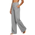thumbnail image 6 of Women's Wide Leg Yoga Dress Pants Stretch Casual Work Slacks | High Waisted Tummy Control Workout Pants with Pockets Business Casual Trousers Gray XL, 6 of 7
